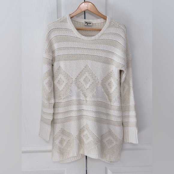 Show Me‎ Your MuMu Womens Canyon Fringe Sweater Size Small Cream - Picture 2 of 5